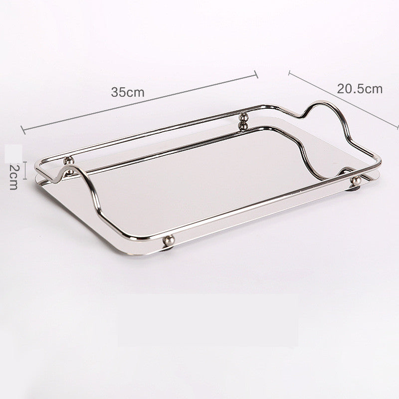 Nordic Stainless Steel Tray, Double Ear Restaurant Serving Tray