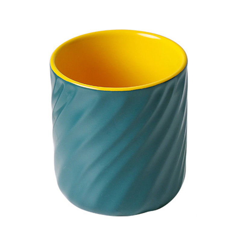 Threaded color ceramic mug