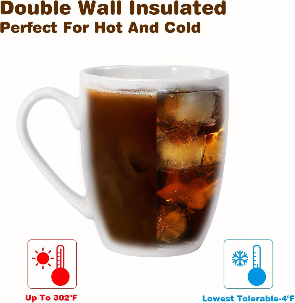 White Coffee Cups Tea Cups Idea Gift For Women Men House Warming Gifts New Home Office White 4 Pack