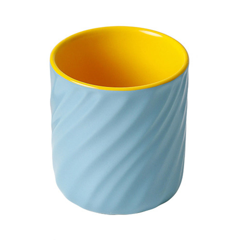 Threaded color ceramic mug